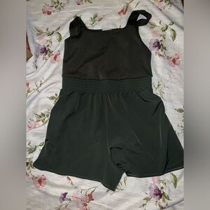 Olive Green Athletic Romper (shorts)